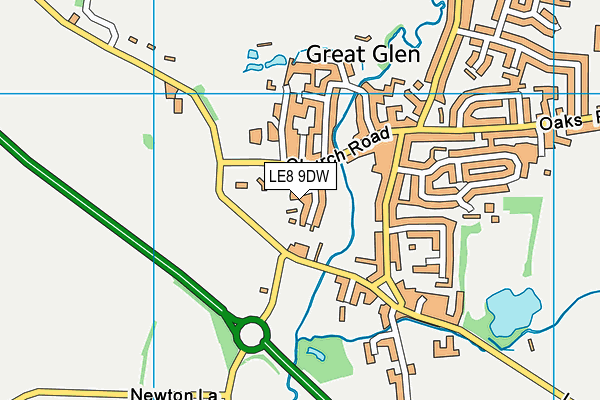 LE8 9DW map - OS VectorMap District (Ordnance Survey)