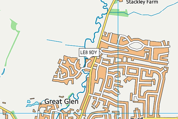 LE8 9DY map - OS VectorMap District (Ordnance Survey)