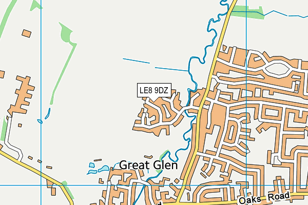 LE8 9DZ map - OS VectorMap District (Ordnance Survey)