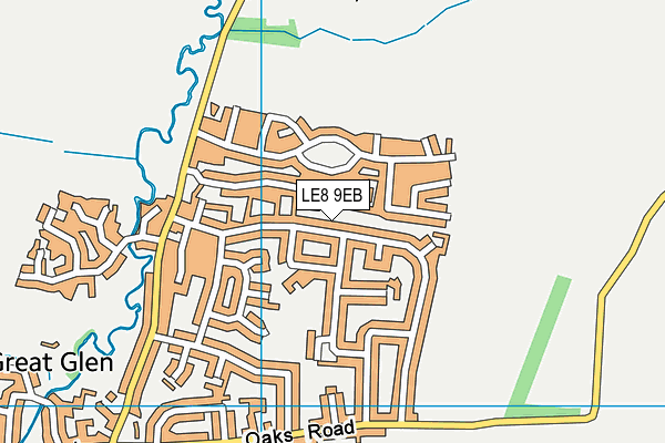 LE8 9EB map - OS VectorMap District (Ordnance Survey)