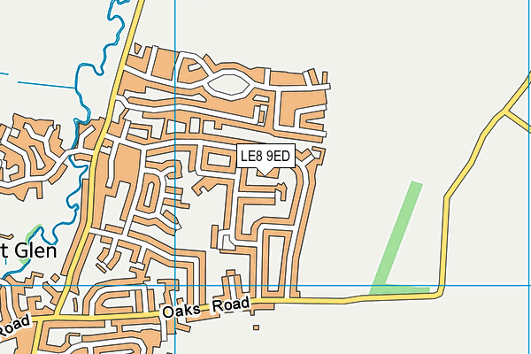 LE8 9ED map - OS VectorMap District (Ordnance Survey)