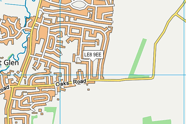 LE8 9EE map - OS VectorMap District (Ordnance Survey)