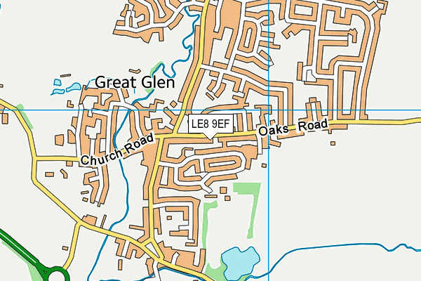 LE8 9EF map - OS VectorMap District (Ordnance Survey)