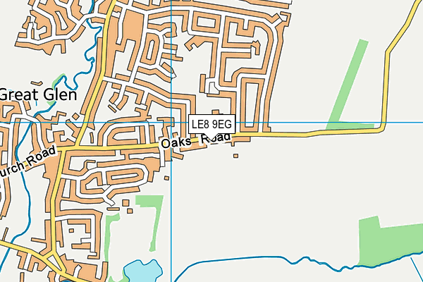 LE8 9EG map - OS VectorMap District (Ordnance Survey)