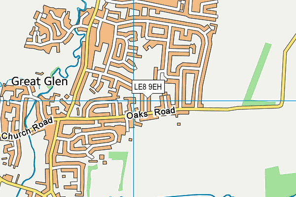 LE8 9EH map - OS VectorMap District (Ordnance Survey)