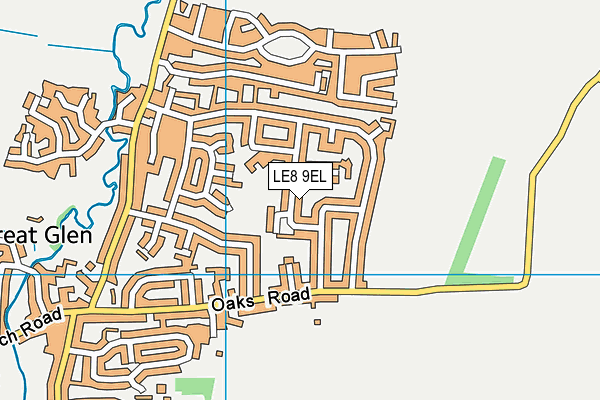 LE8 9EL map - OS VectorMap District (Ordnance Survey)