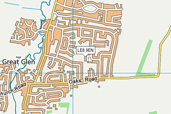 LE8 9EN map - OS VectorMap District (Ordnance Survey)