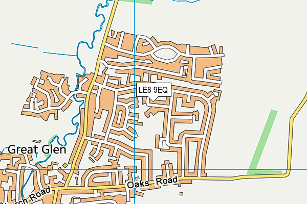 LE8 9EQ map - OS VectorMap District (Ordnance Survey)