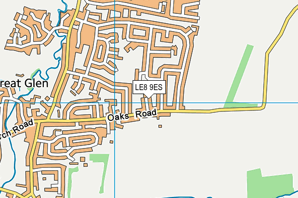 LE8 9ES map - OS VectorMap District (Ordnance Survey)