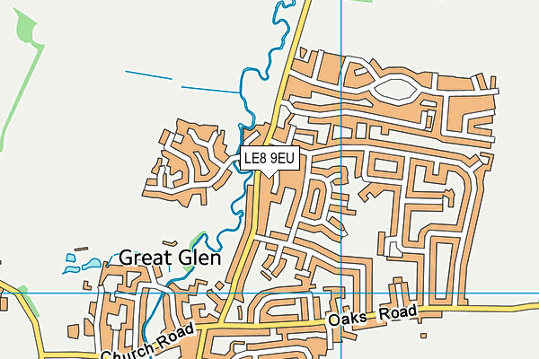 LE8 9EU map - OS VectorMap District (Ordnance Survey)