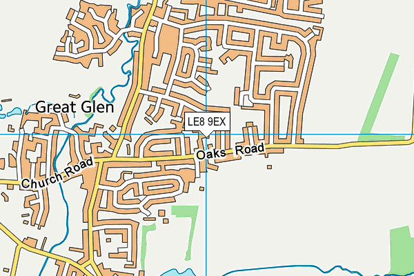 LE8 9EX map - OS VectorMap District (Ordnance Survey)