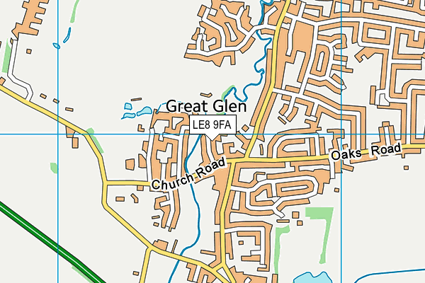 Great Glen Recreation Ground map (LE8 9FA) - OS VectorMap District (Ordnance Survey)