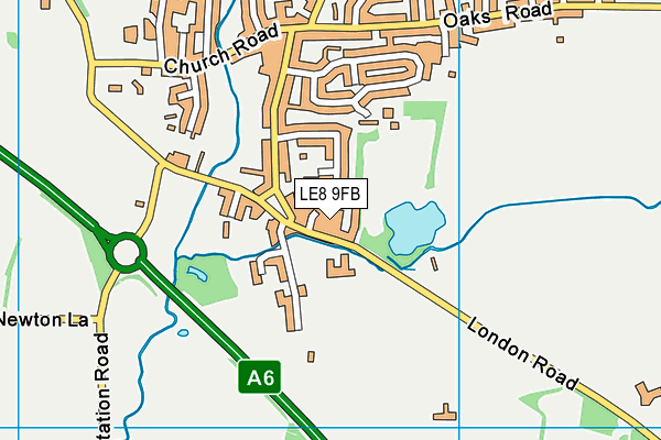 LE8 9FB map - OS VectorMap District (Ordnance Survey)