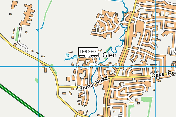 LE8 9FG map - OS VectorMap District (Ordnance Survey)