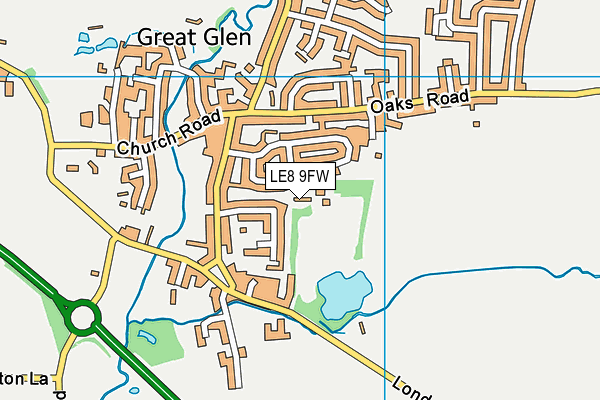 LE8 9FW map - OS VectorMap District (Ordnance Survey)