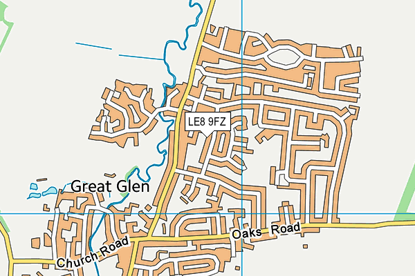 LE8 9FZ map - OS VectorMap District (Ordnance Survey)