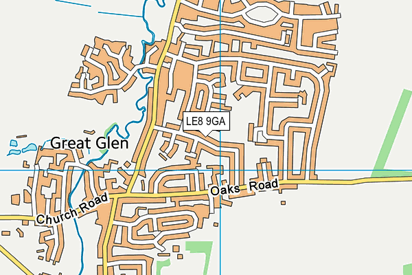 LE8 9GA map - OS VectorMap District (Ordnance Survey)