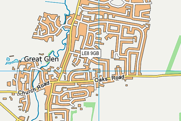 LE8 9GB map - OS VectorMap District (Ordnance Survey)