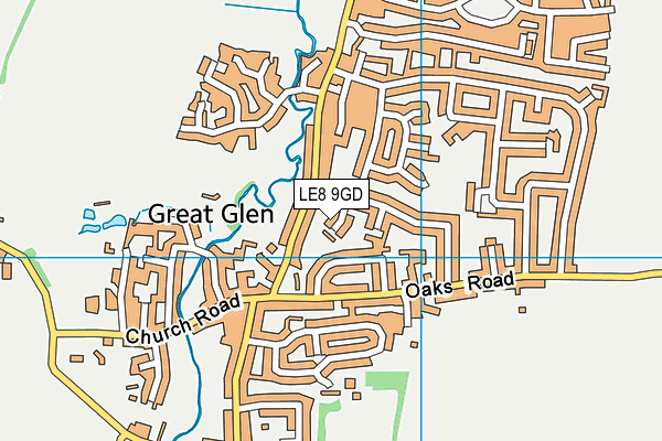 LE8 9GD map - OS VectorMap District (Ordnance Survey)