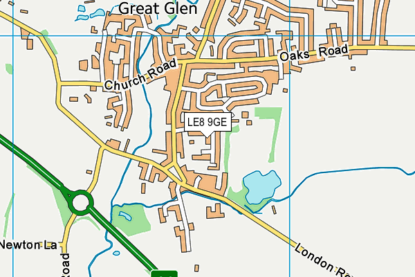 LE8 9GE map - OS VectorMap District (Ordnance Survey)