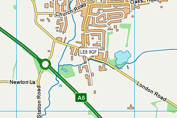 LE8 9GF map - OS VectorMap District (Ordnance Survey)