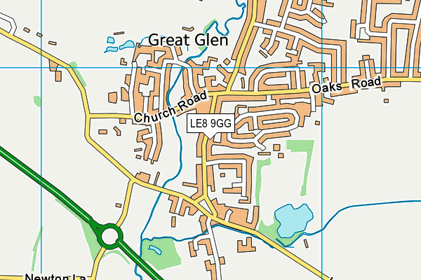 Great Glen Youth Sports Club map (LE8 9GG) - OS VectorMap District (Ordnance Survey)