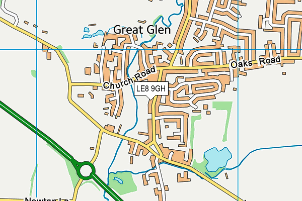 LE8 9GH map - OS VectorMap District (Ordnance Survey)