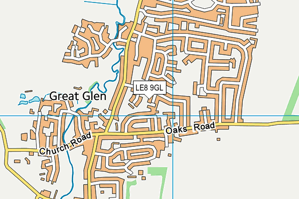 LE8 9GL map - OS VectorMap District (Ordnance Survey)