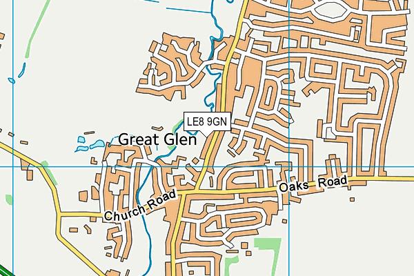 LE8 9GN map - OS VectorMap District (Ordnance Survey)