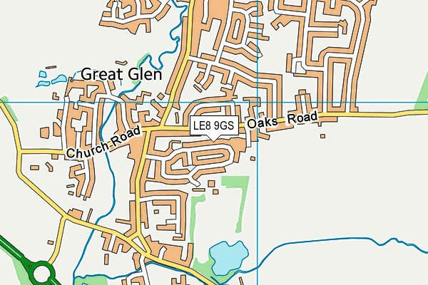 LE8 9GS map - OS VectorMap District (Ordnance Survey)