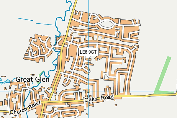 LE8 9GT map - OS VectorMap District (Ordnance Survey)