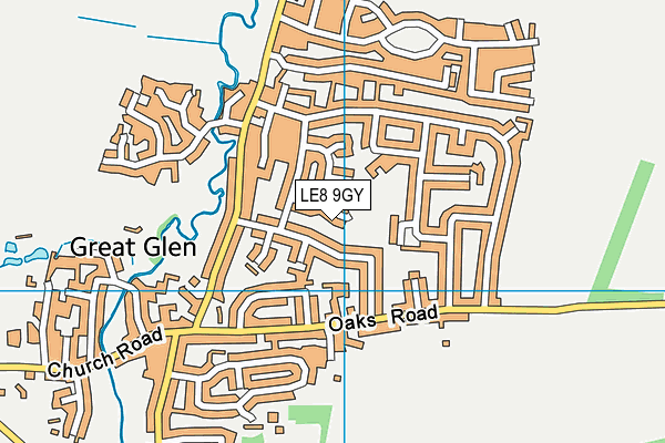 LE8 9GY map - OS VectorMap District (Ordnance Survey)