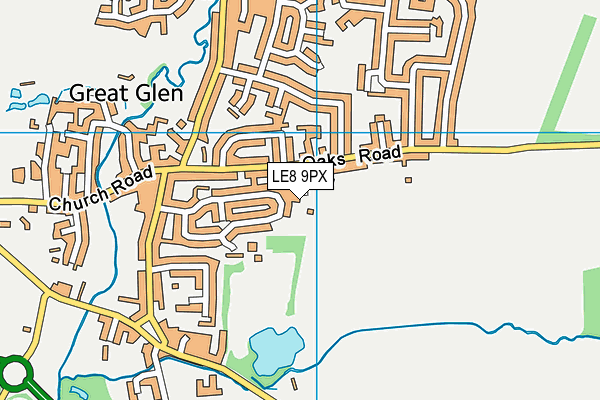 LE8 9PX map - OS VectorMap District (Ordnance Survey)