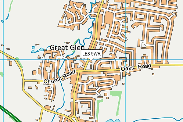LE8 9WR map - OS VectorMap District (Ordnance Survey)