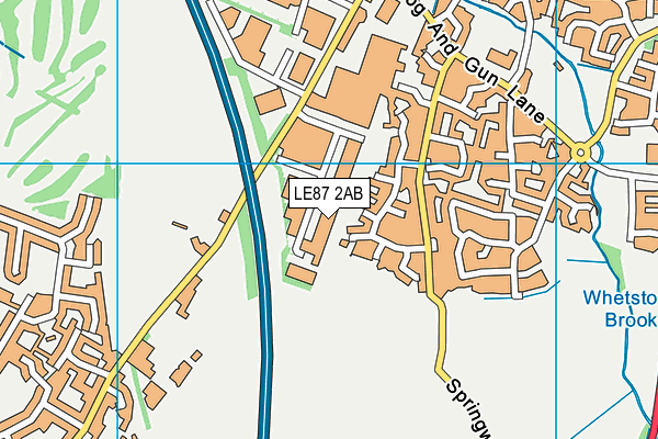 LE87 2AB map - OS VectorMap District (Ordnance Survey)