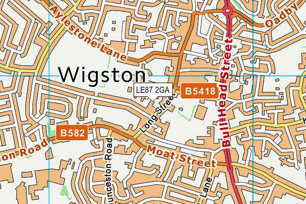 LE87 2GA map - OS VectorMap District (Ordnance Survey)