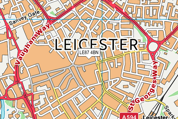 LE87 4BN map - OS VectorMap District (Ordnance Survey)