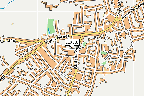 LE9 0BJ map - OS VectorMap District (Ordnance Survey)