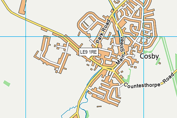 LE9 1RE map - OS VectorMap District (Ordnance Survey)