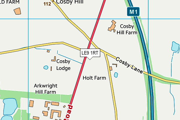 LE9 1RT map - OS VectorMap District (Ordnance Survey)