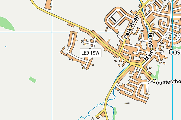 LE9 1SW map - OS VectorMap District (Ordnance Survey)
