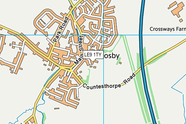 LE9 1TY map - OS VectorMap District (Ordnance Survey)