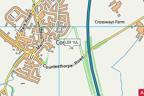 LE9 1UL map - OS VectorMap District (Ordnance Survey)