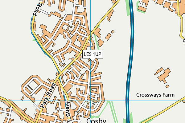 LE9 1UP map - OS VectorMap District (Ordnance Survey)