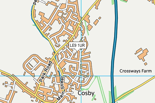 LE9 1UR map - OS VectorMap District (Ordnance Survey)