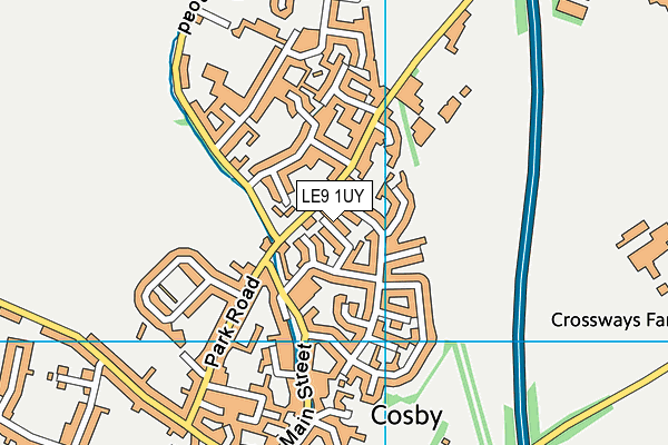 LE9 1UY map - OS VectorMap District (Ordnance Survey)