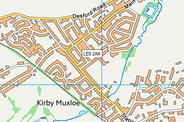 LE9 2AA map - OS VectorMap District (Ordnance Survey)