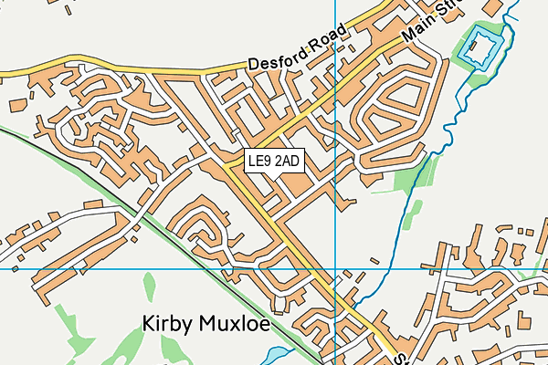LE9 2AD map - OS VectorMap District (Ordnance Survey)
