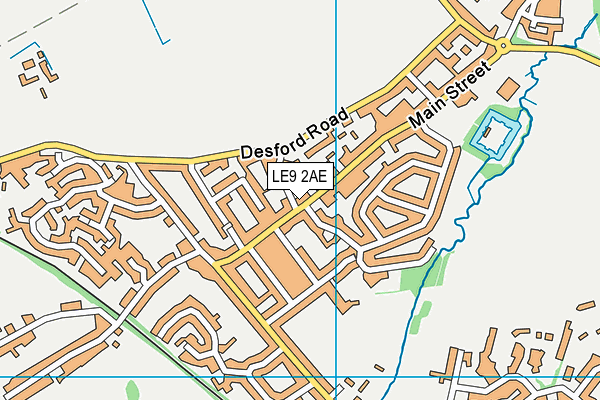 LE9 2AE map - OS VectorMap District (Ordnance Survey)