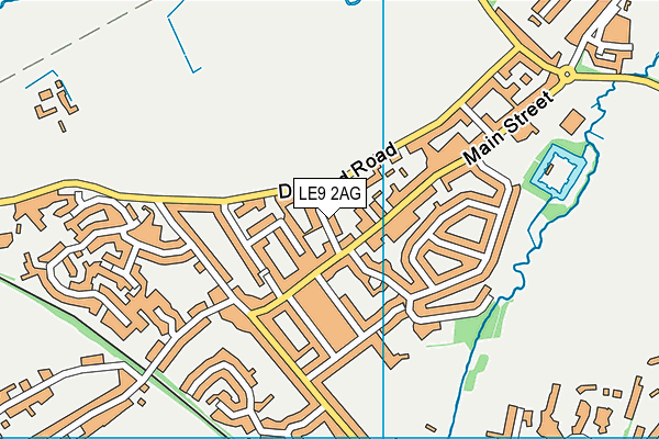 LE9 2AG map - OS VectorMap District (Ordnance Survey)